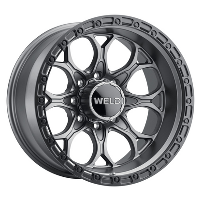 Weld Off-Road W107 20X10 Ledge 8 8X180 ET-18 BS 4.75 Satin Gun / Black Ring 124.3