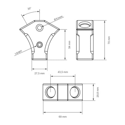 Nuke Performance - Y-Block Adapter Fitting, AN-8 ORB (3x)