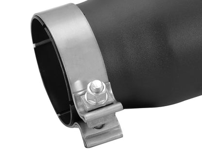 aFe MACH Force-Xp Universal Exhaust Tip 3-1/2ININ x 4-1/2IN Outlet x 12IN Black Left Side Exit