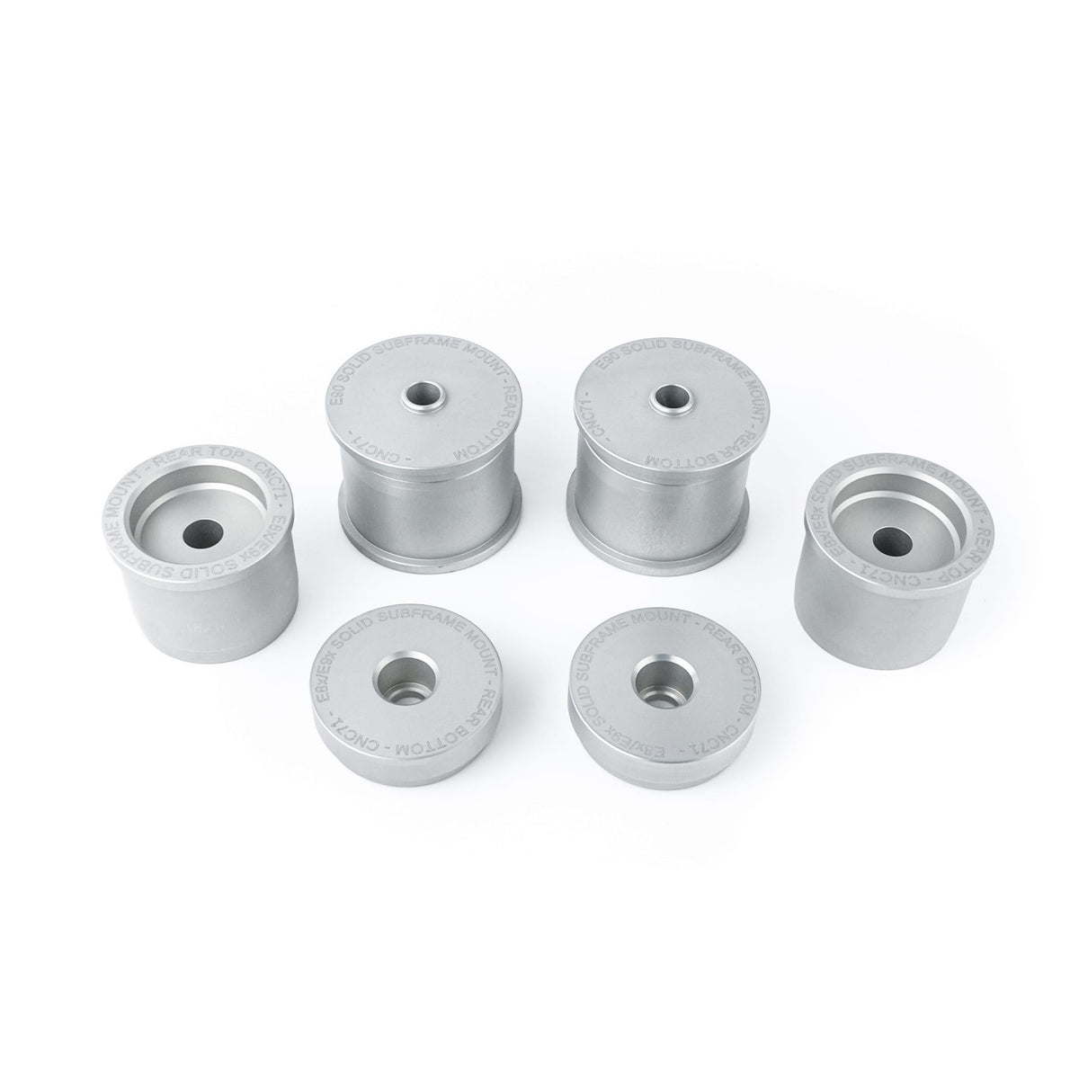CNC71 - REAR SUBFRAME SOLID ALUMINUM BUSHINGS SET BMW E81/E82/E87/E88 E90/E91/E92/E93
