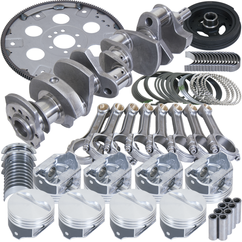 Eagle Chevy 350 1Pc 3.480in Crank 5.700in I-Beam Rods 4.040in Pistons 168 Tooth FP Balanced Assembly