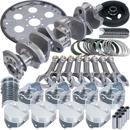Eagle Chevy 350 1Pc 3.480in Crank 5.700in I-Beam Rods 4.040in Pistons 168 Tooth FP Balanced Assembly