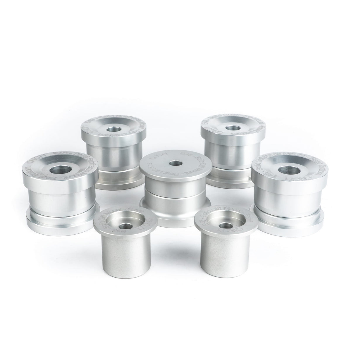 CNC71 - REAR SOLID ALUMINUM BUSHINGS UPGRADE KIT BMW E46