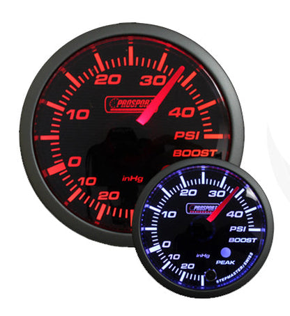 Prosport Gauges - 2-1/16" Premium Amber / White Electric Boost gauge 45 PSI