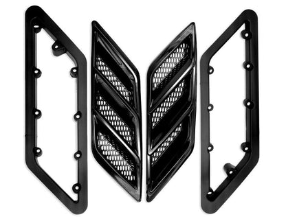 Roush 2015-2023 Roush Mustang Fender Vent Heat Extractors - Gloss Black