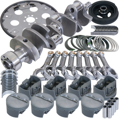 Eagle Chevy 350 1Pc 3.750in Crank 5.700in I-Beam Rods 4.040in Pistons 168 Tooth FP Balanced Assembly
