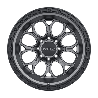 Weld Off-Road W107 20X10 Ledge 8 8X180 ET-18 BS 4.75 Satin Gun / Black Ring 124.3