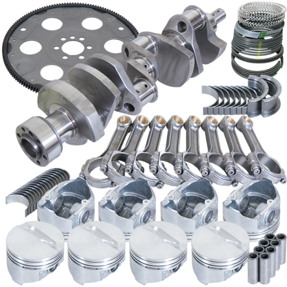 Eagle Chevy 350 1Pc 3.750in Crank 5.700in I-Beam Rods 4.040in Pistons 153 Tooth FP Balanced Assembly