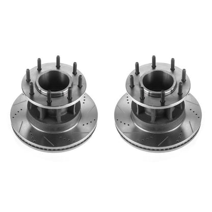 Power Stop 17-22 Ford F-350 Super Duty Front Drilled & Slotted Rotor - Pair