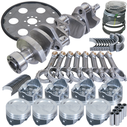 Eagle Chevy 350 1Pc 3.750in Crank 5.700in I-Beam Rod 4.060in Pistons 153 Tooth FP Balanced Assembly
