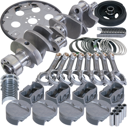 Eagle Chevy 350 1Pc 3.750in Crank 6.000in I-Beam Rods 4.030in Pistons 168 Tooth FP Balanced Assembly