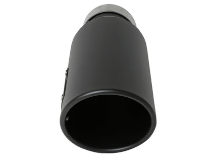 aFe MACH Force-Xp 304 Stainless Steel Clamp-on Exhaust Tip Black 3in Inletx4-1/2in Outletx12in L
