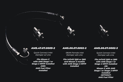AMS Performance 5/16 Quick Connect to -6AN Inline Fuel Pulsation Damper