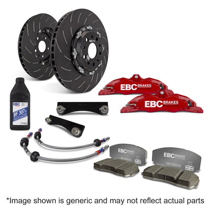 EBC Racing 01-07 Acura RSX Type S 2.0L Red Apollo-4 Calipers 330mm Rotors Front Big Brake Kit