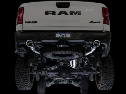 AWE Tuning 2025+ RAM 1500 RHO 3.0 I6 TT 0FG Dual Rear Exit Cat-Back Exhaust - Chrome Silver Tips