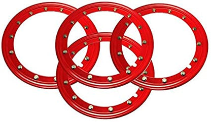 Prosport Gauges - Simulated Bead Lock Hubcap Rings - 15" Red