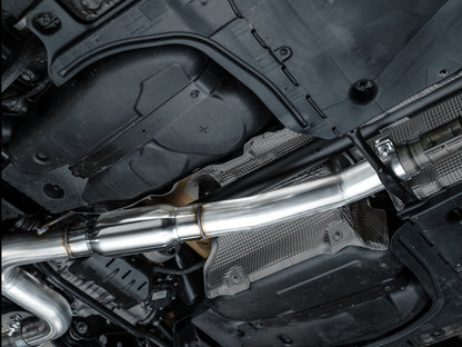AWE Tuning MK8 Volkswagen Golf R 3in Track Edition Quad Exhaust - Chrome Silver Tips
