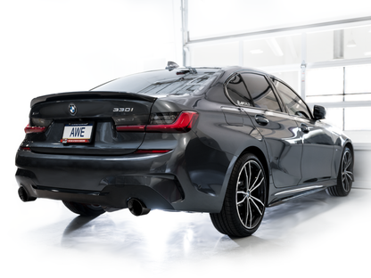 AWE 19-23 BMW 330i / 21-23 BMW 430i Base G2X Touring (Excl. Conv) Axle-Back Exhaust - Diamond Black