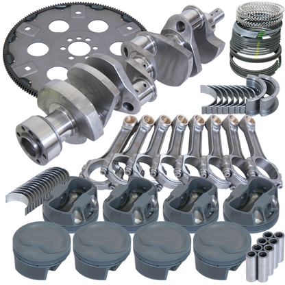 Eagle Chevy 350 1Pc 3.750in Crank 6.000in I-Beam Rod 4.040in Pistons 168 Tooth FP Balanced Assembly