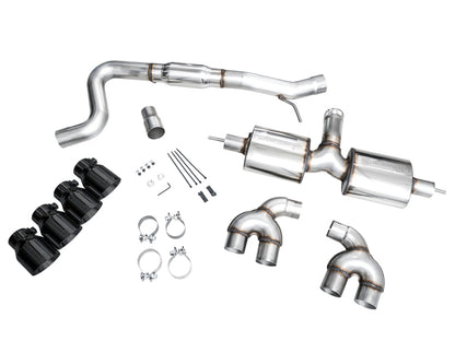 AWE Tuning MK8 Volkswagen Golf R 3in Touring Edition Quad Exhaust - Diamond Black Tips