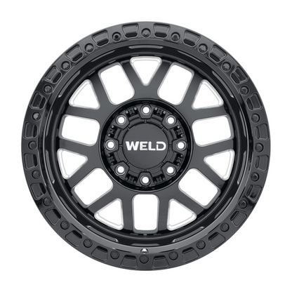 Weld Off-Road W105 20X9 Cinch 8X170 ET00 BS5.00 Gloss Black MIL / Gloss Black Ring 125.1