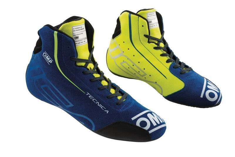 OMP TECNICA SHOES my2025 FIA 8856-2018 BLUE / YELLOW SZ 40