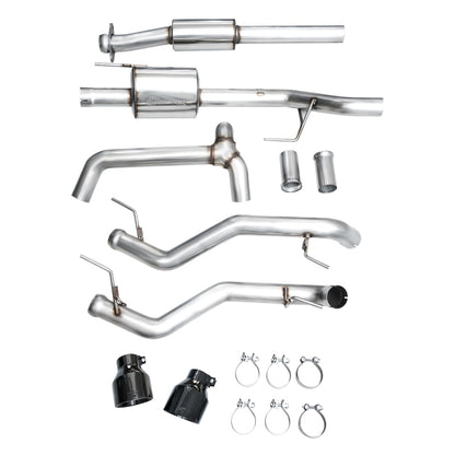 AWE Tuning 2021+ Ford F-150 Tremor (w/ Bumper Cutouts) 0FG Resonated Cat-Back - Diamond Black Tips