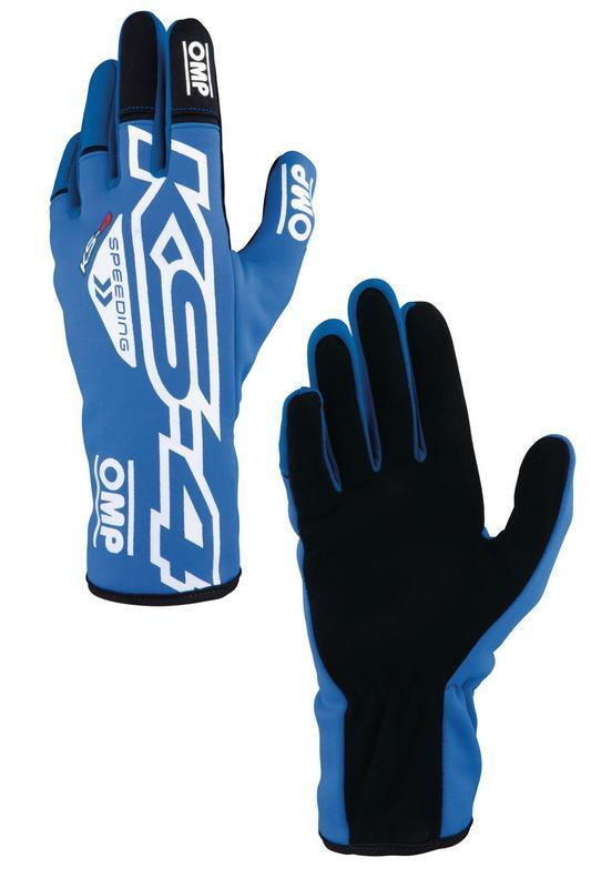 OMP KS-4 KART GLOVES BLUE / WHITE SZ 5 (KIDS)
