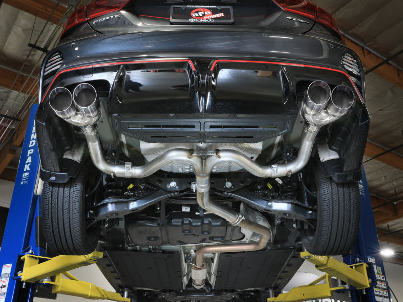 aFe 22-24 Kia Forte GT 1.6L 3in-2.5in 304 Stainless Steel Axle-Back Exhaust w/ Polished Tips