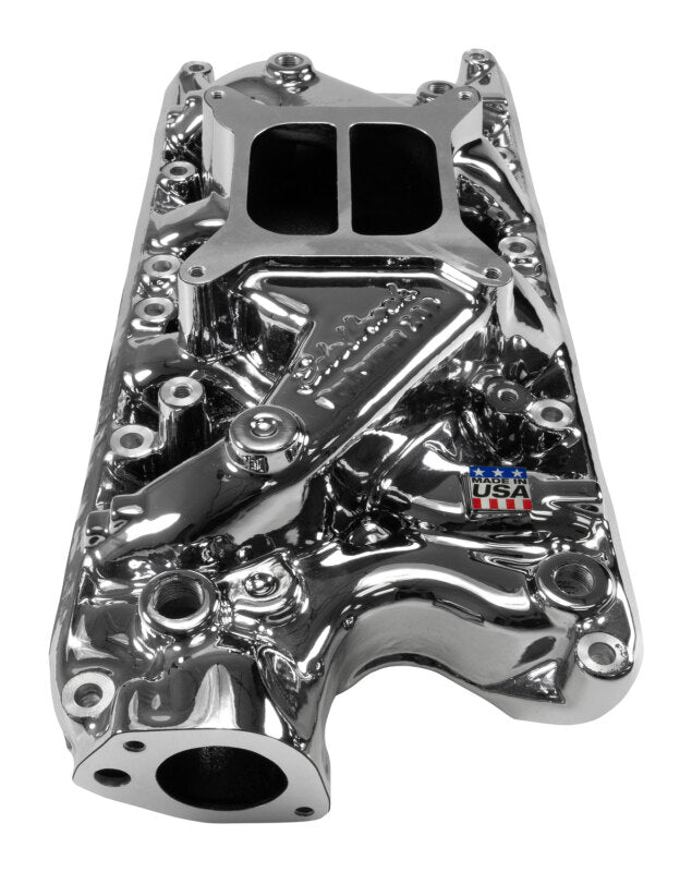Edelbrock SB Ford Performer Intake Manifold - Chrome  Plasma Finish