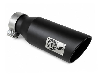 aFe MACH Force-Xp 304 Stainless Steel Clamp-on Exhaust Tip Black 3in Inletx4-1/2in Outletx12in L