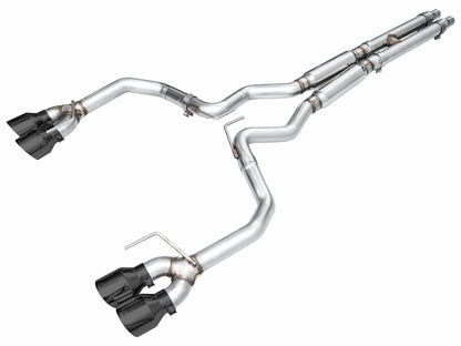 AWE 2024 Ford Mustang Dark Horse S650 RWD Track Edition Cat-Back Exhaust w/ Quad Diamond Black Tips