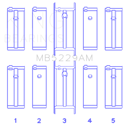 King Engine Bearings Nissan Datsun A12/(Size +0.25mm) Main Bearing Set
