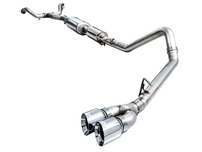 AWE Tuning 0FG Exhaust for 3rd Gen Toyota Tundra - Dual Chrome Silver Tips