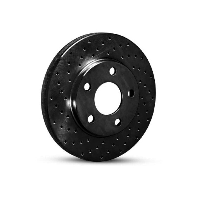 R1 86-91 Volkswagen Vanagon Front Left Drilled Black Brake Rotor