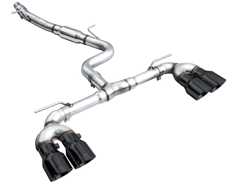 AWE Tuning MK8 Volkswagen Golf R 3in Track Edition Quad Exhaust - Diamond Black Tips