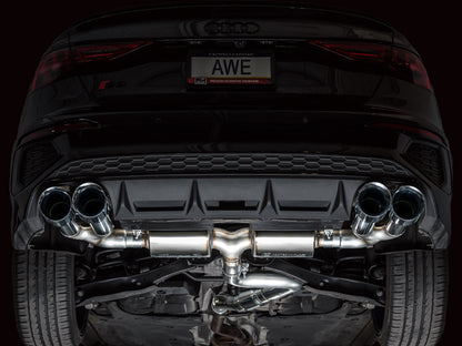 AWE Tuning 22-24 Audi 8Y S3 Touring Edition Exhaust - Chrome Silver Tips