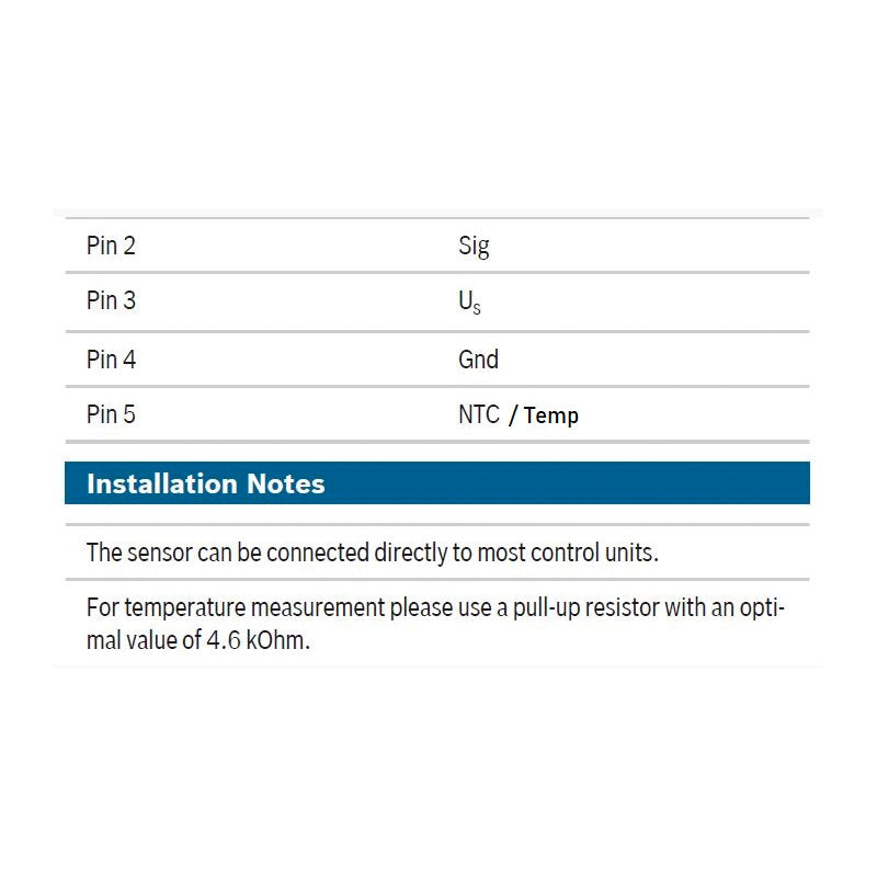 Nuke Performance - 10 BAR (150 PSI) Bosch fuel/oil pressure/temperature sensor, M10x1