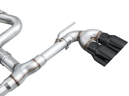 AWE Tuning MK8 Volkswagen Golf R 3in Track Edition Quad Exhaust - Diamond Black Tips