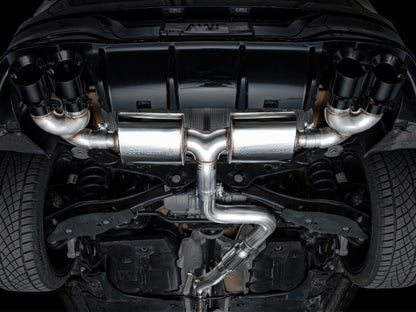 AWE Tuning MK8 Volkswagen Golf R 3in Touring Edition Quad Exhaust - Diamond Black Tips