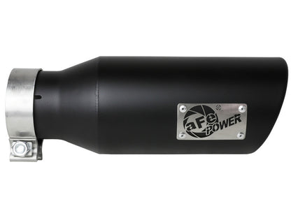 aFe MACH Force-Xp 304 Stainless Steel Clamp-on Exhaust Tip Black 3in Inletx4-1/2in Outletx12in L