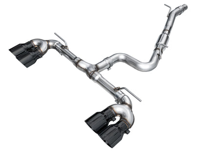 AWE Tuning MK8 Volkswagen Golf R 3in Track Edition Quad Exhaust - Diamond Black Tips