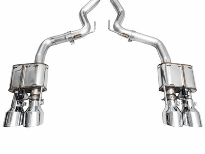 AWE 2024 Ford Mustang Dark Horse S650 RWD SwitchPath Cat-Back Exhaust w/ Quad Chrome Silver Tips