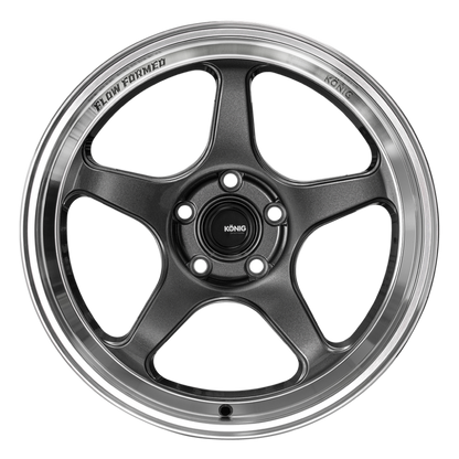 Konig Hyperspec 18x8.5 5X114.3 ET35 Anthracite Metallic Wheel w/ Mirror Machined Lip