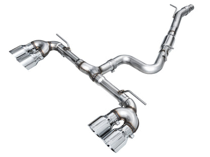 AWE Tuning MK8 Volkswagen Golf R 3in Track Edition Quad Exhaust - Chrome Silver Tips