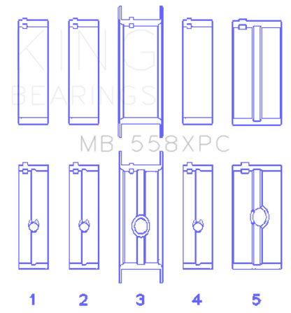 King Engine Bearings Chrysler 273, 301, 313, 318, 340 Crankshaft Main Bearing Set