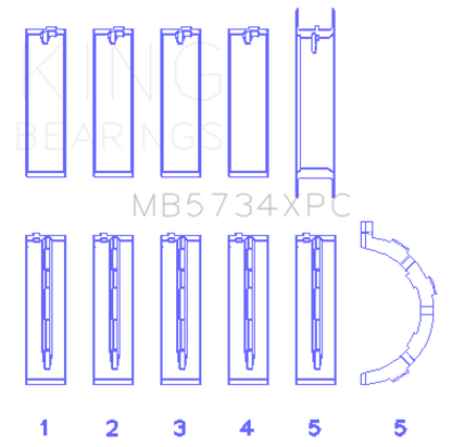 King Engine Bearings Ford 302 CID Coyote Performance Coated Main Bearing Set - Size STDX