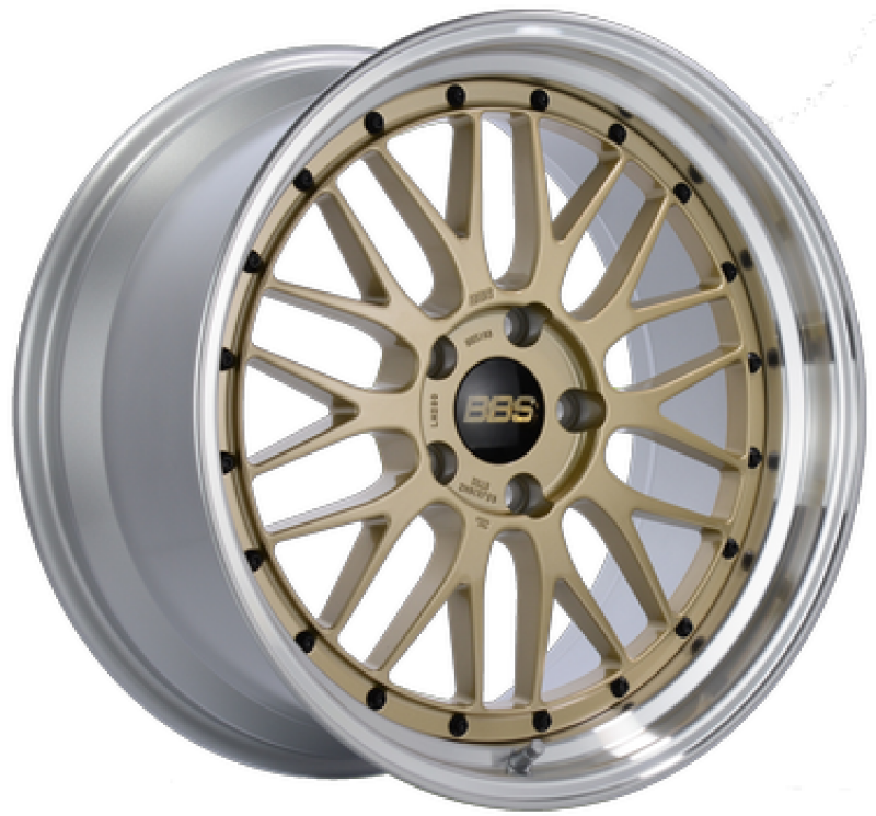 BBS LM 18x8 / 5x112 / ET45 / - Gold Center / Diamond Cut Lip Wheel