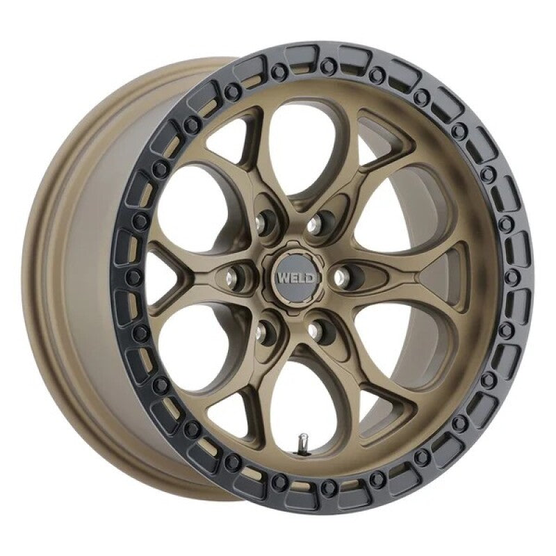 Weld Ledge 6 18x9 / 6x135 / ET -12 / BS 4.51 - Satin Bronze w/ Satin Black Ring