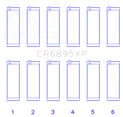 King Engine Bearings Ford EcoBoost 3.5L V6 Connecting Rod Bearing Set (Set of 6)